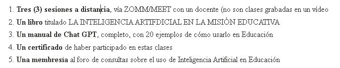 Clase de IA para educadores - Recibe